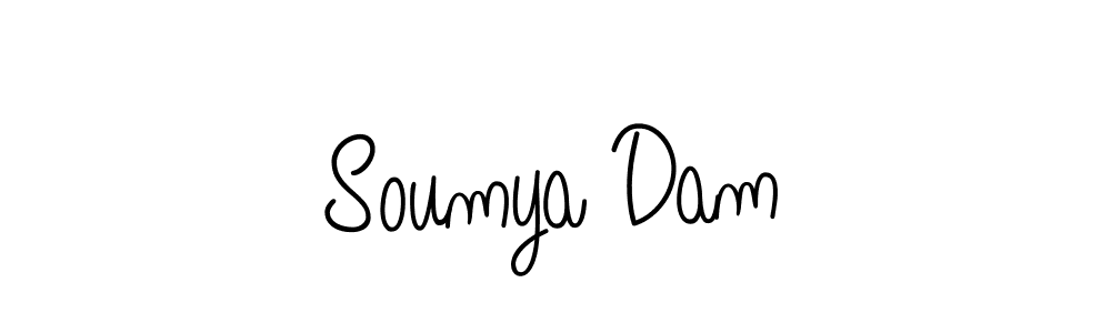 Use a signature maker to create a handwritten signature online. With this signature software, you can design (Angelique-Rose-font-FFP) your own signature for name Soumya Dam. Soumya Dam signature style 5 images and pictures png