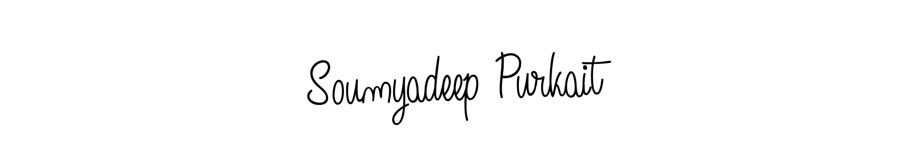 The best way (Angelique-Rose-font-FFP) to make a short signature is to pick only two or three words in your name. The name Soumyadeep Purkait include a total of six letters. For converting this name. Soumyadeep Purkait signature style 5 images and pictures png
