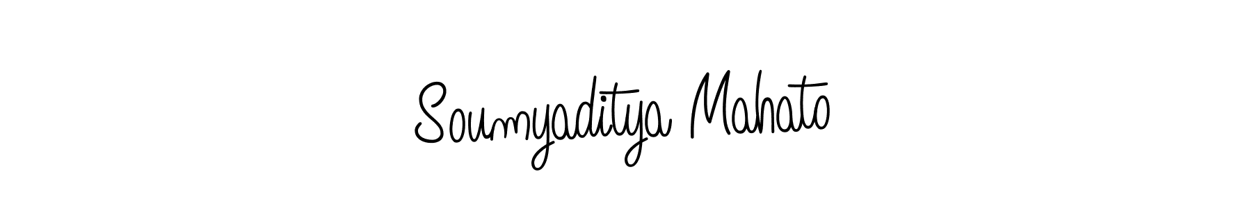 You should practise on your own different ways (Angelique-Rose-font-FFP) to write your name (Soumyaditya Mahato) in signature. don't let someone else do it for you. Soumyaditya Mahato signature style 5 images and pictures png