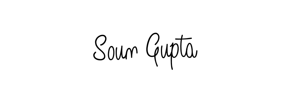 Create a beautiful signature design for name Soun Gupta. With this signature (Angelique-Rose-font-FFP) fonts, you can make a handwritten signature for free. Soun Gupta signature style 5 images and pictures png