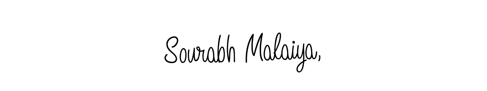 The best way (Angelique-Rose-font-FFP) to make a short signature is to pick only two or three words in your name. The name Sourabh Malaiya, include a total of six letters. For converting this name. Sourabh Malaiya, signature style 5 images and pictures png