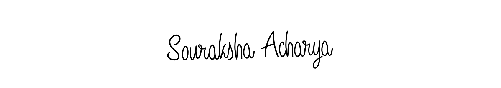Create a beautiful signature design for name Souraksha Acharya. With this signature (Angelique-Rose-font-FFP) fonts, you can make a handwritten signature for free. Souraksha Acharya signature style 5 images and pictures png