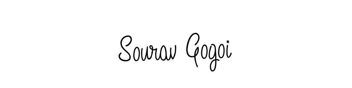 Make a beautiful signature design for name Sourav Gogoi. With this signature (Angelique-Rose-font-FFP) style, you can create a handwritten signature for free. Sourav Gogoi signature style 5 images and pictures png