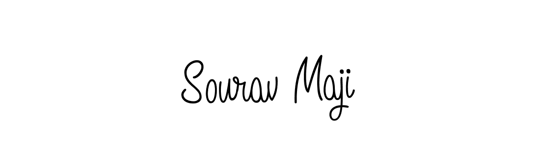 You should practise on your own different ways (Angelique-Rose-font-FFP) to write your name (Sourav Maji) in signature. don't let someone else do it for you. Sourav Maji signature style 5 images and pictures png