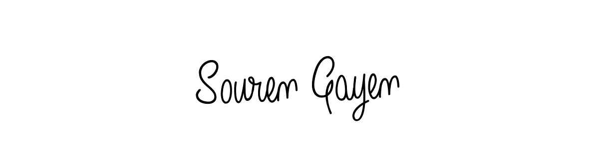 The best way (Angelique-Rose-font-FFP) to make a short signature is to pick only two or three words in your name. The name Souren Gayen include a total of six letters. For converting this name. Souren Gayen signature style 5 images and pictures png