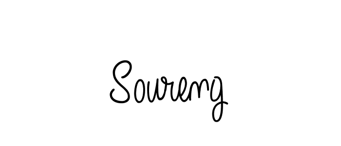 You should practise on your own different ways (Angelique-Rose-font-FFP) to write your name (Soureng) in signature. don't let someone else do it for you. Soureng signature style 5 images and pictures png