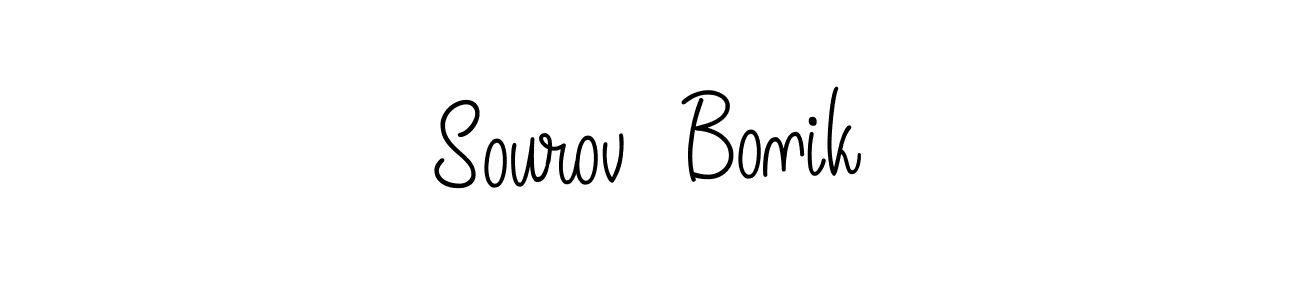 How to Draw Sourov  Bonik signature style? Angelique-Rose-font-FFP is a latest design signature styles for name Sourov  Bonik. Sourov  Bonik signature style 5 images and pictures png