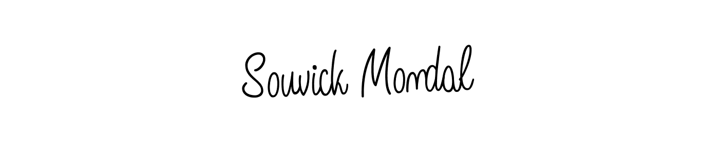 How to make Souvick Mondal name signature. Use Angelique-Rose-font-FFP style for creating short signs online. This is the latest handwritten sign. Souvick Mondal signature style 5 images and pictures png
