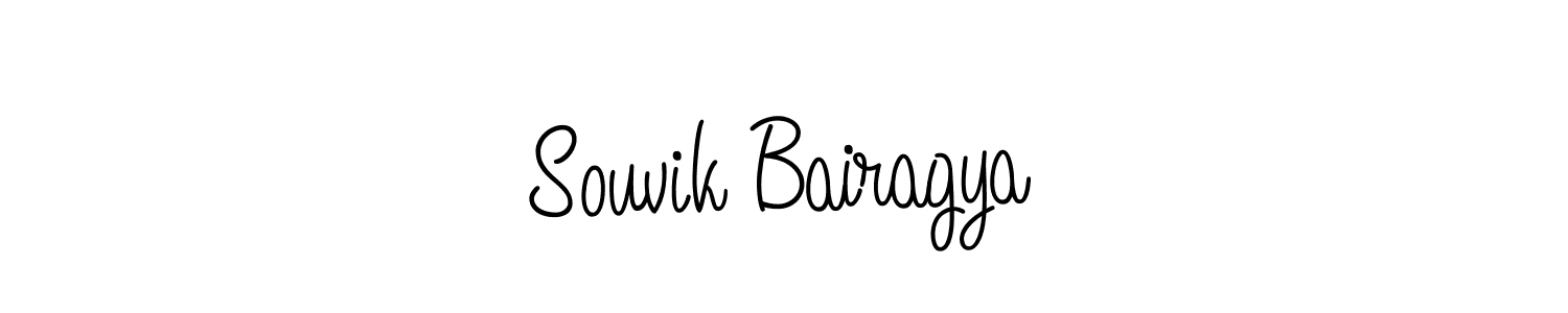 You should practise on your own different ways (Angelique-Rose-font-FFP) to write your name (Souvik Bairagya) in signature. don't let someone else do it for you. Souvik Bairagya signature style 5 images and pictures png