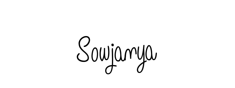 How to make Sowjanya name signature. Use Angelique-Rose-font-FFP style for creating short signs online. This is the latest handwritten sign. Sowjanya signature style 5 images and pictures png