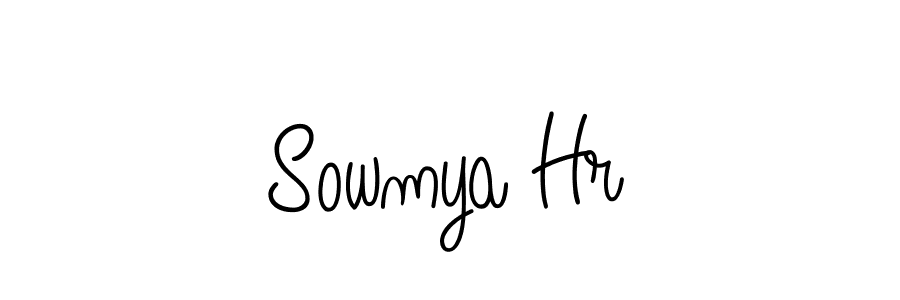 How to make Sowmya Hr name signature. Use Angelique-Rose-font-FFP style for creating short signs online. This is the latest handwritten sign. Sowmya Hr signature style 5 images and pictures png