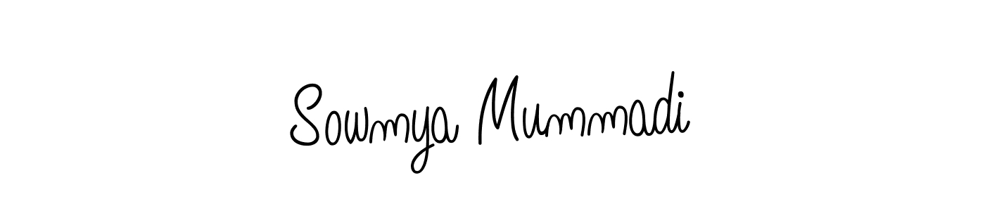 You should practise on your own different ways (Angelique-Rose-font-FFP) to write your name (Sowmya Mummadi) in signature. don't let someone else do it for you. Sowmya Mummadi signature style 5 images and pictures png