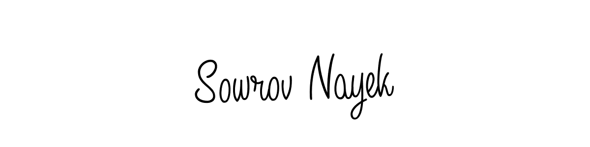 The best way (Angelique-Rose-font-FFP) to make a short signature is to pick only two or three words in your name. The name Sowrov Nayek include a total of six letters. For converting this name. Sowrov Nayek signature style 5 images and pictures png