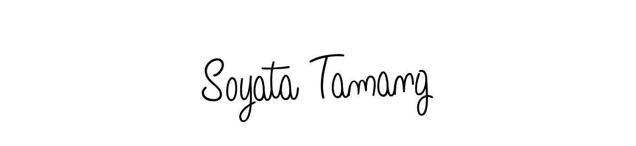 Make a beautiful signature design for name Soyata Tamang. With this signature (Angelique-Rose-font-FFP) style, you can create a handwritten signature for free. Soyata Tamang signature style 5 images and pictures png