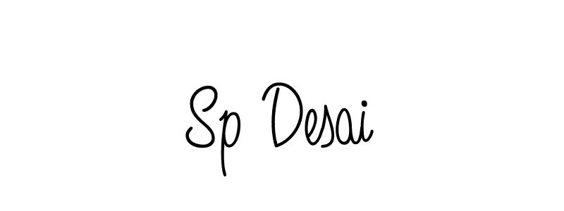 How to make Sp Desai name signature. Use Angelique-Rose-font-FFP style for creating short signs online. This is the latest handwritten sign. Sp Desai signature style 5 images and pictures png