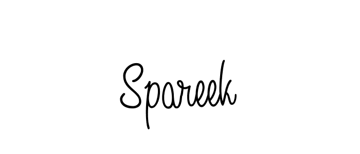 Use a signature maker to create a handwritten signature online. With this signature software, you can design (Angelique-Rose-font-FFP) your own signature for name Spareek. Spareek signature style 5 images and pictures png