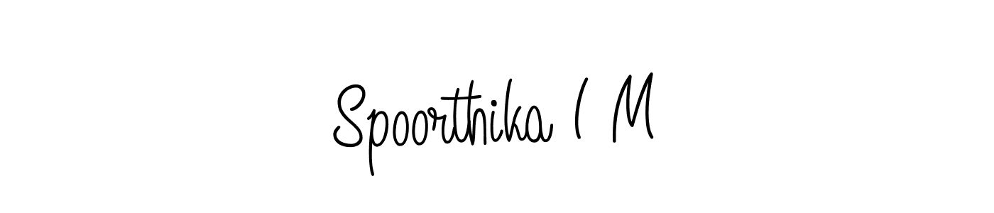 Make a beautiful signature design for name Spoorthika I M. With this signature (Angelique-Rose-font-FFP) style, you can create a handwritten signature for free. Spoorthika I M signature style 5 images and pictures png