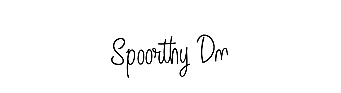 How to make Spoorthy Dn name signature. Use Angelique-Rose-font-FFP style for creating short signs online. This is the latest handwritten sign. Spoorthy Dn signature style 5 images and pictures png