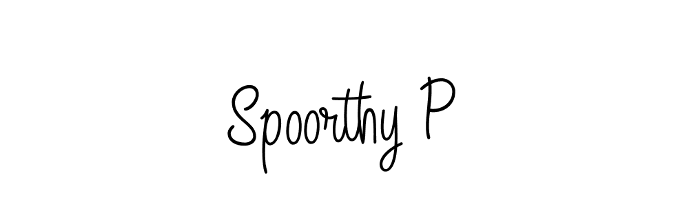 How to make Spoorthy P signature? Angelique-Rose-font-FFP is a professional autograph style. Create handwritten signature for Spoorthy P name. Spoorthy P signature style 5 images and pictures png