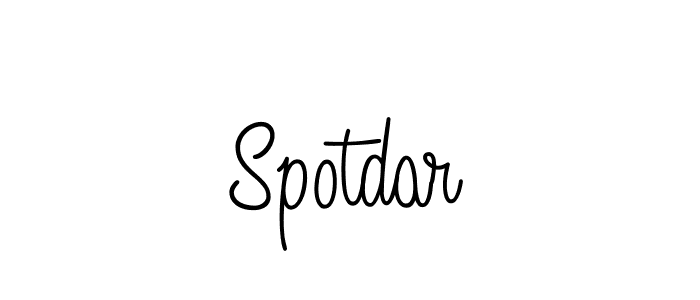 Use a signature maker to create a handwritten signature online. With this signature software, you can design (Angelique-Rose-font-FFP) your own signature for name Spotdar. Spotdar signature style 5 images and pictures png