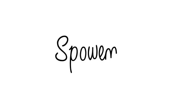 How to make Spowen name signature. Use Angelique-Rose-font-FFP style for creating short signs online. This is the latest handwritten sign. Spowen signature style 5 images and pictures png