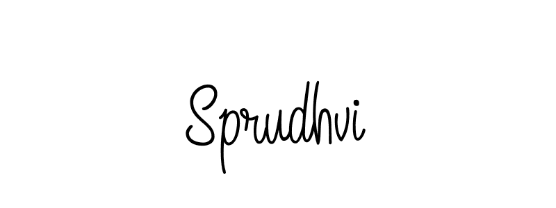 You should practise on your own different ways (Angelique-Rose-font-FFP) to write your name (Sprudhvi) in signature. don't let someone else do it for you. Sprudhvi signature style 5 images and pictures png