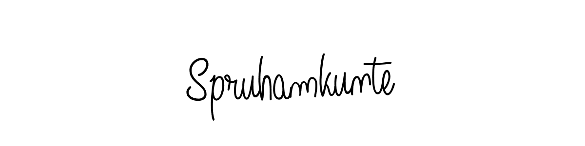 Use a signature maker to create a handwritten signature online. With this signature software, you can design (Angelique-Rose-font-FFP) your own signature for name Spruhamkunte. Spruhamkunte signature style 5 images and pictures png