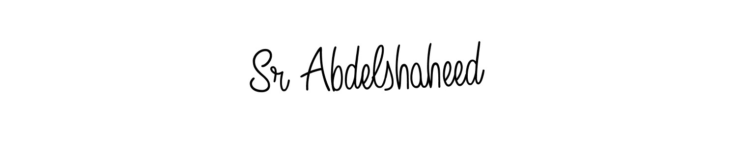 The best way (Angelique-Rose-font-FFP) to make a short signature is to pick only two or three words in your name. The name Sr Abdelshaheed include a total of six letters. For converting this name. Sr Abdelshaheed signature style 5 images and pictures png