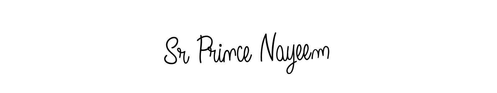 Use a signature maker to create a handwritten signature online. With this signature software, you can design (Angelique-Rose-font-FFP) your own signature for name Sr Prince Nayeem. Sr Prince Nayeem signature style 5 images and pictures png