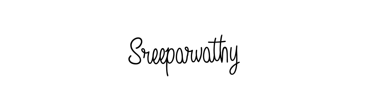 You should practise on your own different ways (Angelique-Rose-font-FFP) to write your name (Sreeparvathy) in signature. don't let someone else do it for you. Sreeparvathy signature style 5 images and pictures png