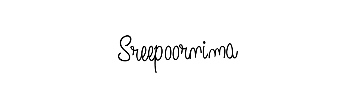 How to Draw Sreepoornima signature style? Angelique-Rose-font-FFP is a latest design signature styles for name Sreepoornima. Sreepoornima signature style 5 images and pictures png