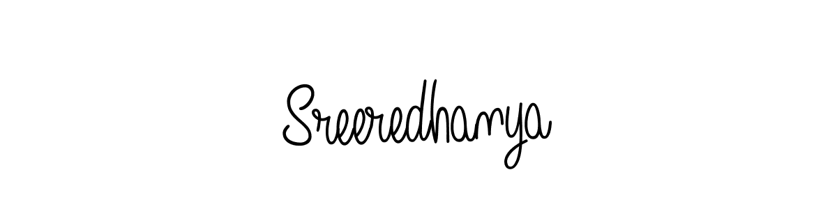 Also we have Sreeredhanya name is the best signature style. Create professional handwritten signature collection using Angelique-Rose-font-FFP autograph style. Sreeredhanya signature style 5 images and pictures png