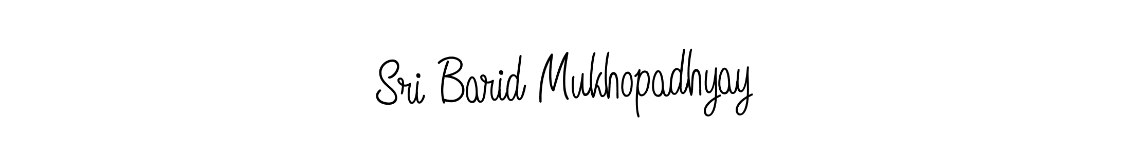 You should practise on your own different ways (Angelique-Rose-font-FFP) to write your name (Sri Barid Mukhopadhyay) in signature. don't let someone else do it for you. Sri Barid Mukhopadhyay signature style 5 images and pictures png