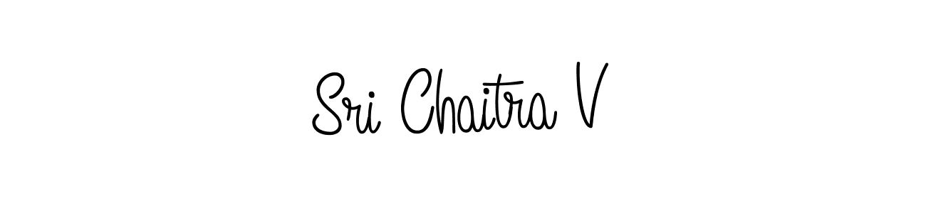 Use a signature maker to create a handwritten signature online. With this signature software, you can design (Angelique-Rose-font-FFP) your own signature for name Sri Chaitra V. Sri Chaitra V signature style 5 images and pictures png