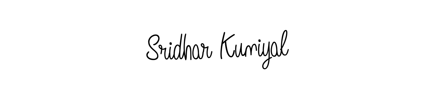 The best way (Angelique-Rose-font-FFP) to make a short signature is to pick only two or three words in your name. The name Sridhar Kuniyal include a total of six letters. For converting this name. Sridhar Kuniyal signature style 5 images and pictures png