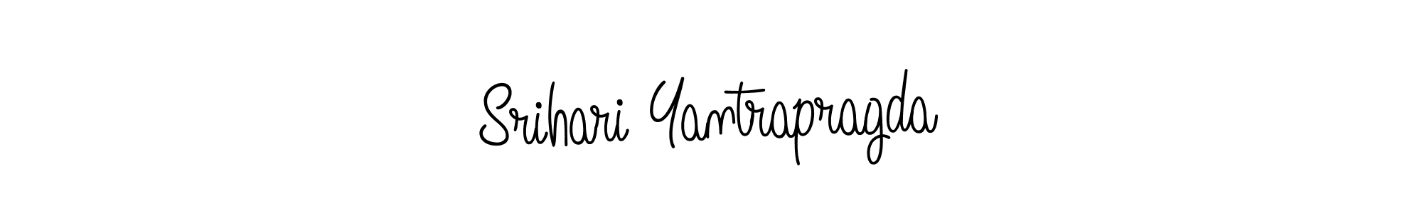 Use a signature maker to create a handwritten signature online. With this signature software, you can design (Angelique-Rose-font-FFP) your own signature for name Srihari Yantrapragda. Srihari Yantrapragda signature style 5 images and pictures png