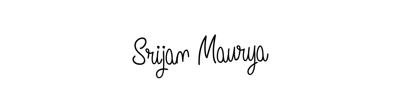 How to make Srijan Maurya name signature. Use Angelique-Rose-font-FFP style for creating short signs online. This is the latest handwritten sign. Srijan Maurya signature style 5 images and pictures png