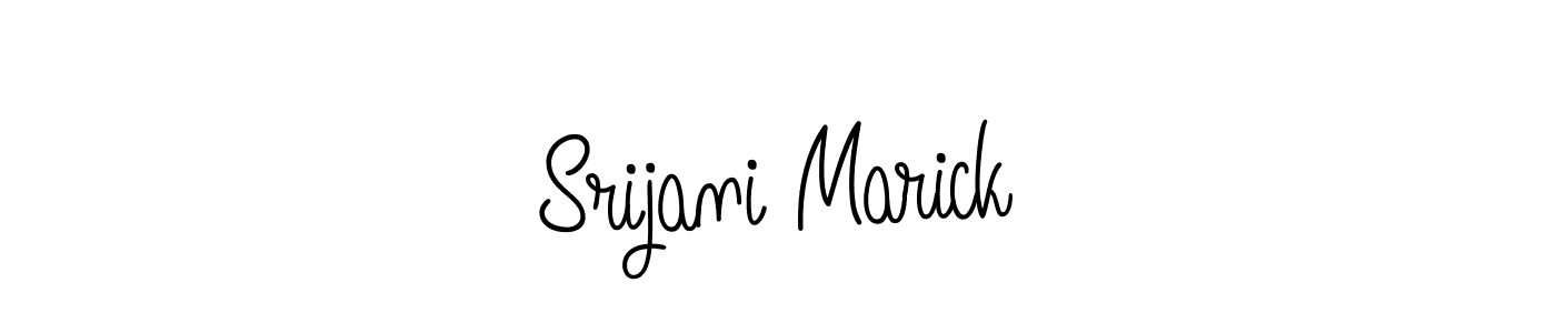 Use a signature maker to create a handwritten signature online. With this signature software, you can design (Angelique-Rose-font-FFP) your own signature for name Srijani Marick. Srijani Marick signature style 5 images and pictures png
