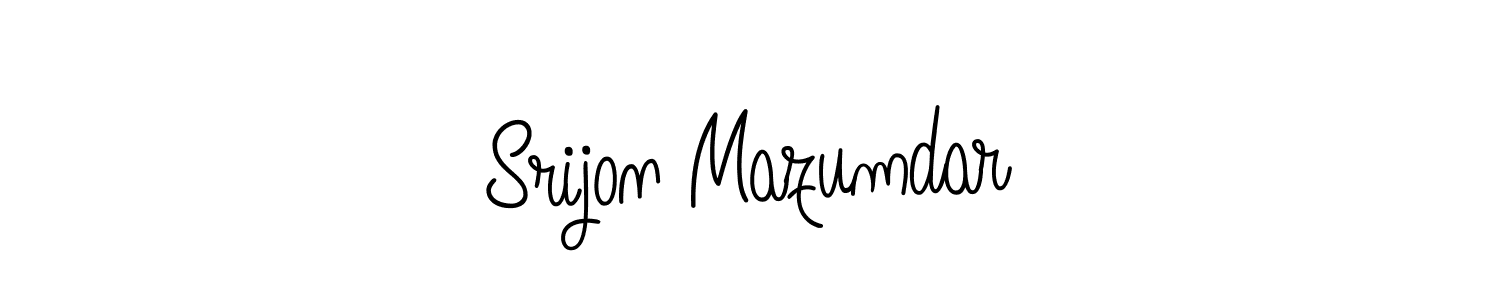 The best way (Angelique-Rose-font-FFP) to make a short signature is to pick only two or three words in your name. The name Srijon Mazumdar include a total of six letters. For converting this name. Srijon Mazumdar signature style 5 images and pictures png
