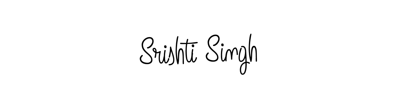 The best way (Angelique-Rose-font-FFP) to make a short signature is to pick only two or three words in your name. The name Srishti Singh include a total of six letters. For converting this name. Srishti Singh signature style 5 images and pictures png
