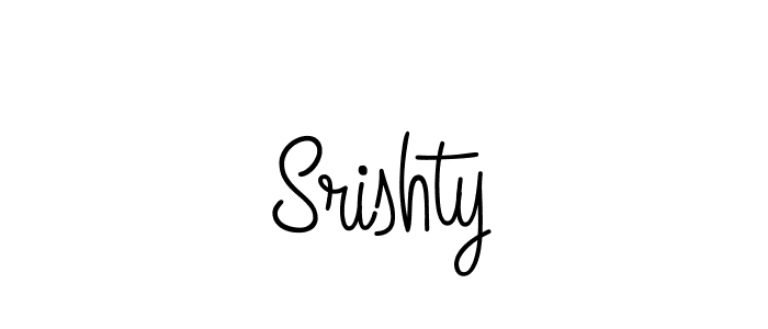 Use a signature maker to create a handwritten signature online. With this signature software, you can design (Angelique-Rose-font-FFP) your own signature for name Srishty. Srishty signature style 5 images and pictures png