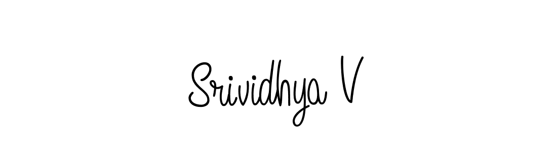 How to make Srividhya V name signature. Use Angelique-Rose-font-FFP style for creating short signs online. This is the latest handwritten sign. Srividhya V signature style 5 images and pictures png