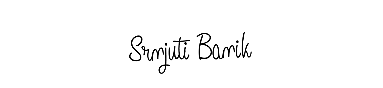 The best way (Angelique-Rose-font-FFP) to make a short signature is to pick only two or three words in your name. The name Srnjuti Banik include a total of six letters. For converting this name. Srnjuti Banik signature style 5 images and pictures png