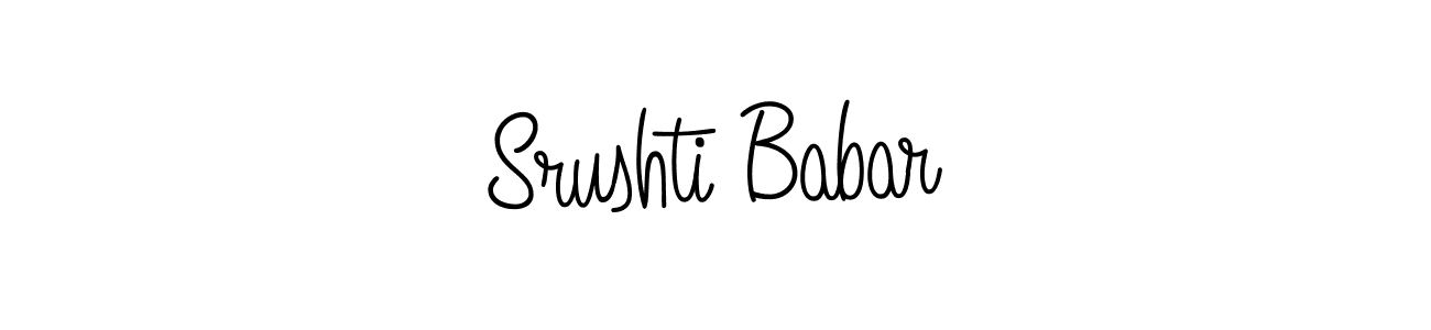 Use a signature maker to create a handwritten signature online. With this signature software, you can design (Angelique-Rose-font-FFP) your own signature for name Srushti Babar. Srushti Babar signature style 5 images and pictures png