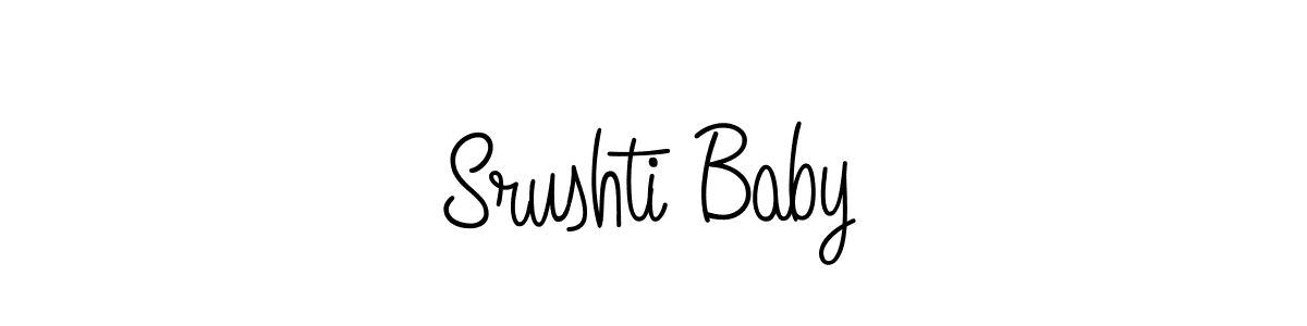 You should practise on your own different ways (Angelique-Rose-font-FFP) to write your name (Srushti Baby) in signature. don't let someone else do it for you. Srushti Baby signature style 5 images and pictures png