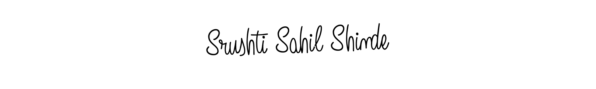 How to make Srushti Sahil Shinde name signature. Use Angelique-Rose-font-FFP style for creating short signs online. This is the latest handwritten sign. Srushti Sahil Shinde signature style 5 images and pictures png