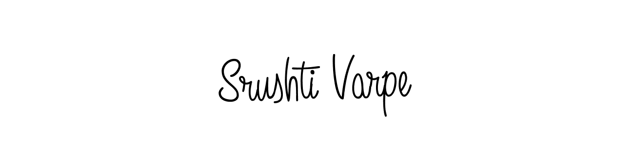 The best way (Angelique-Rose-font-FFP) to make a short signature is to pick only two or three words in your name. The name Srushti Varpe include a total of six letters. For converting this name. Srushti Varpe signature style 5 images and pictures png