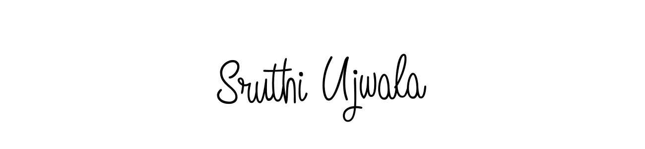Angelique-Rose-font-FFP is a professional signature style that is perfect for those who want to add a touch of class to their signature. It is also a great choice for those who want to make their signature more unique. Get Sruthi Ujwala name to fancy signature for free. Sruthi Ujwala signature style 5 images and pictures png
