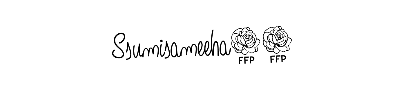 You should practise on your own different ways (Angelique-Rose-font-FFP) to write your name (Ssumisameeha72) in signature. don't let someone else do it for you. Ssumisameeha72 signature style 5 images and pictures png