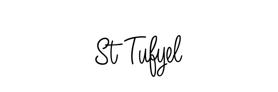 How to make St Tufyel name signature. Use Angelique-Rose-font-FFP style for creating short signs online. This is the latest handwritten sign. St Tufyel signature style 5 images and pictures png